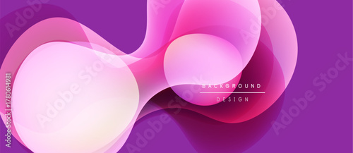 Abstract pink, purple layers create flowing shapes. Modern design, vibrant colors, smooth gradients. Background suggests digital art creation.