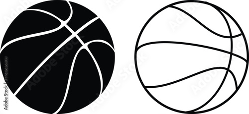 
Basketball icon set in line style, Basket ball simple black style symbol sign for sports apps and website, vector illustration.Basketball hoop, basketball and goal, net, ring icon silhouettes set

