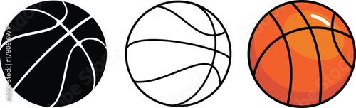 
Basketball icon set in line style, Basket ball simple black style symbol sign for sports apps and website, vector illustration.Basketball hoop, basketball and goal, net, ring icon silhouettes set
