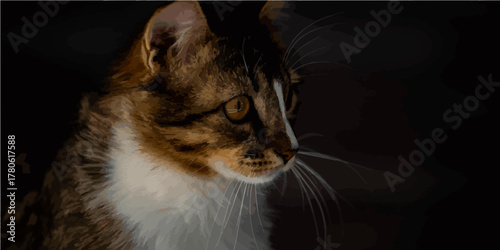 portrait of a cat with eyes closed