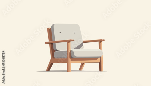 Mid-Century Wooden Armchair