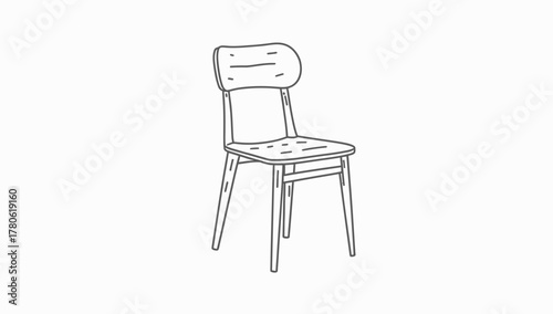 Classic Tall Back Chair Vector