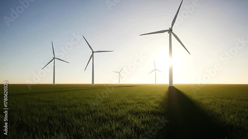 Wind Turbines in a Field - Sustainable Energy Production.
