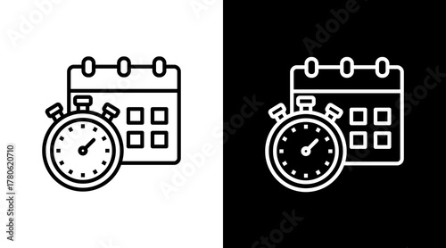 Deadline  White Icon Set Design