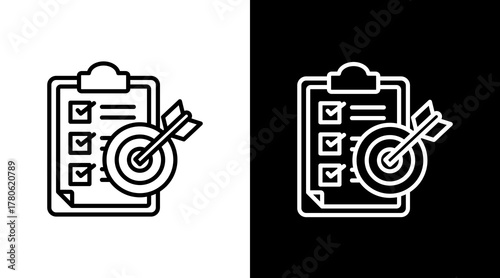 Daily Goals  White Icon Set Design