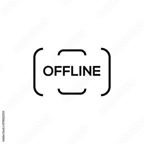 Offline icon simple vector illustration isolated on white background for app and web design