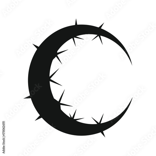 barbed wire half moon vector art
