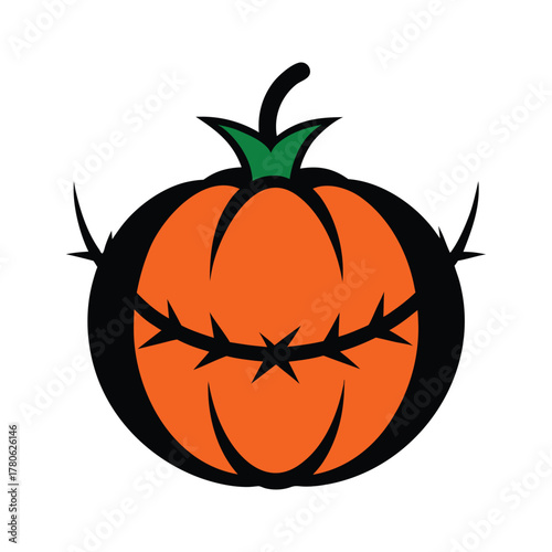barbed wire pumpkin vector art