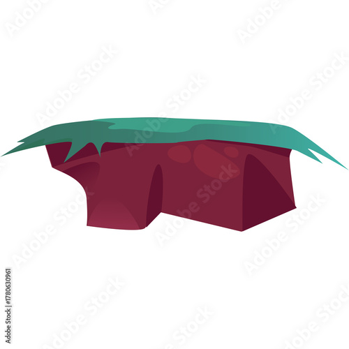 Cartoon Style Small Hill With Green Grass On Top In A Flat Design With Transparent Background