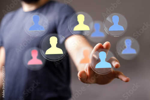 Concept of teamwork selecti...