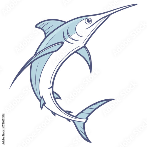 Illustration of a blue marlin, vector style