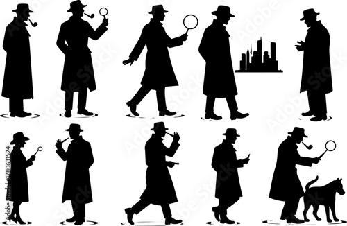 Classic Detective Silhouette Collection Bundle