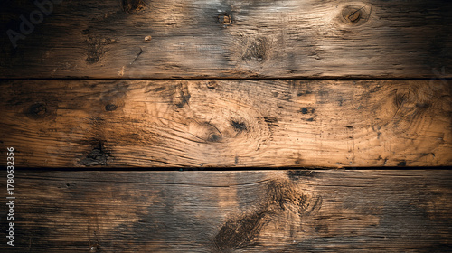 天然木の風合いを感じるアンティークウッドの光が差し込むテクスチャ