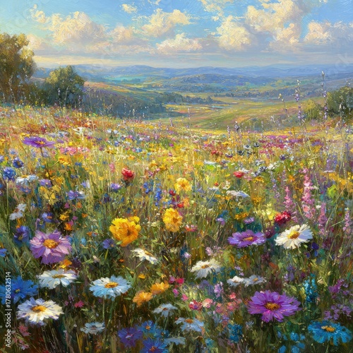 Colorful Wildflower Meadow Landscape