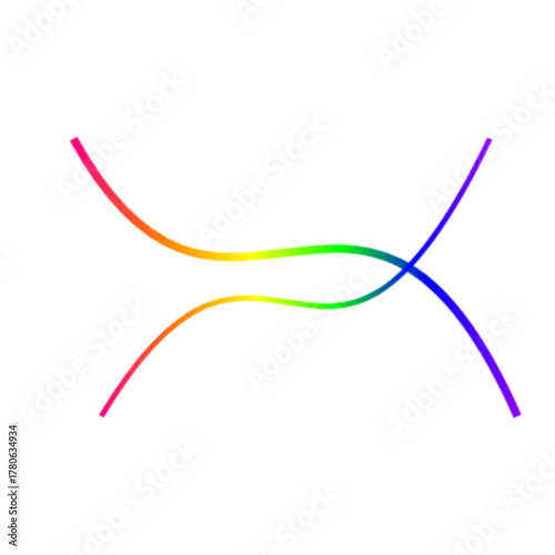 Intersecting Gradient Curves Forming Elegant X Shaped Abstract Design