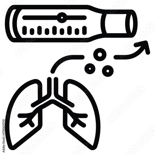 Peak Flow Meter Icon Line Vector Illustration