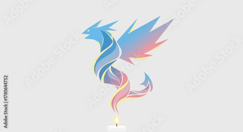 Vibrant Gradient Dragon Logo Design.