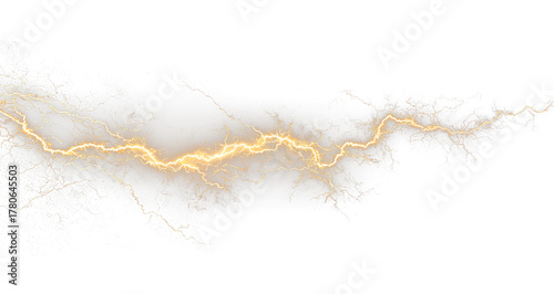 Quadro su tela Bright yellow lightning bolt electric energy transparent PNG