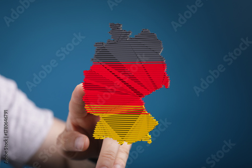 3D Germany map, flag colors...