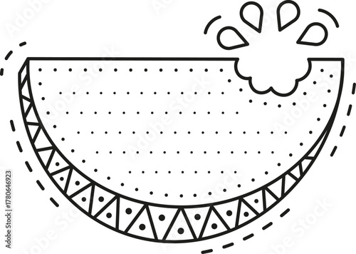 Ripe melon fruit kids memo note frame. Kids memo note linear vector frame, daily schedule To Do list. Tropical juicy fruit kid scrapbook template, diary page with melon or watermelon slice piece