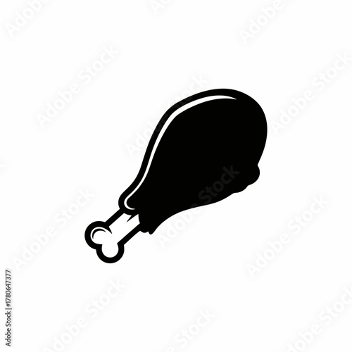 vector silhouette of fried chicken thighs