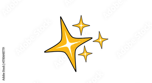 Sparkling bright starbursts representing brilliance and a touch of magic on a white background