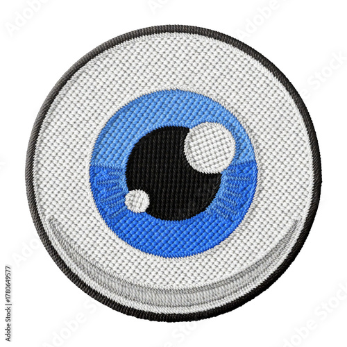 Obraz na płótnie Eyeball embroidery patch illustration isolated on transparent background