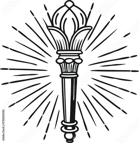 Royal scepter isolated with detailed rendering