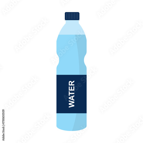Plastic water bottle blue color containers of different capacities large-small tare, pump bottle. Healthy aqua bottles clean water for drinking. Template bottles