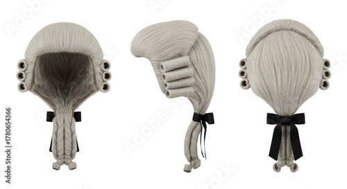 Traditional white judge wig a historical judicial headwear for court and law costume