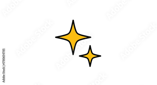 Sparkling Golden Stars Icon Representing Magic and Excellence