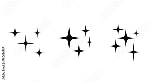 Diverse graphic elements illustrating brilliant sparkle, shine, and glitter effects, embodying the concept of magic, purity, and radiant light for captivating visual designs