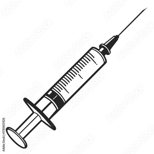 syringe on white background