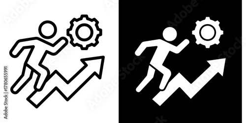 Professional Growth  Icon Set White Mix Style Collection