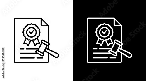 Quality Compliance  White Icon Set Design