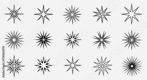 Collection of Starburst and Sunburst Graphics for Design Projects