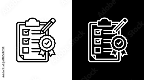 Quality Assessment  White Icon Set Design