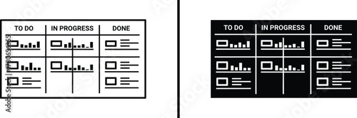 Kanban Board Workflow Illustration – To Do, In Progress, Done