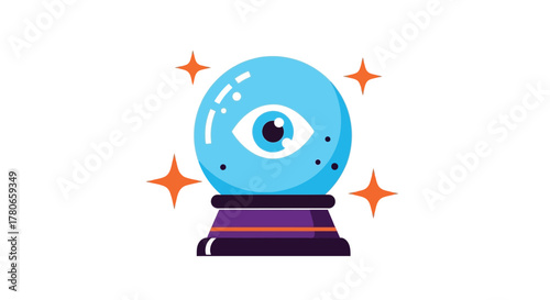 Enigmatic Gaze Gazing Eye within a Mystic Sphere, surrounded by a Stellar Halo