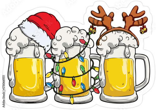 Christmass Beerr Mugss withh ...