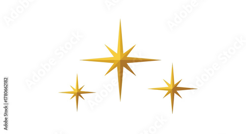 Golden Starbursts Sparkle and Shine with These Celestial Icons for a Touch of Festive Flair and Decorative Charm
