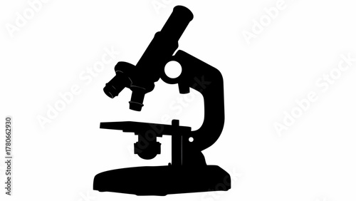 Tableau sur toile Silhouette image of a laboratory microscope for scientific research and experime