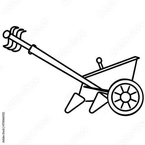 Plow line art vector