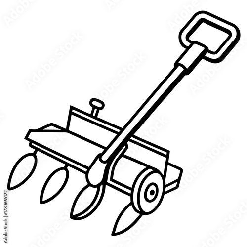 Plow line art vector