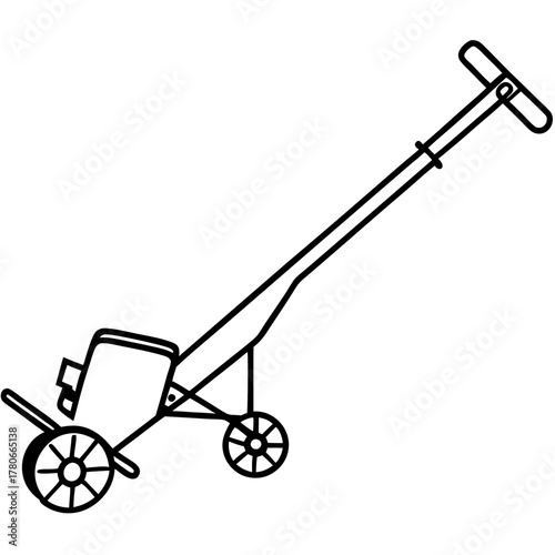 Plow line art vector