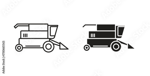 Combine harvester icon. Symbol, logo illustration. graphic icon set