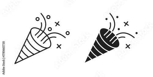 Confetti popper icon. Symbol, logo illustration. graphic icon set