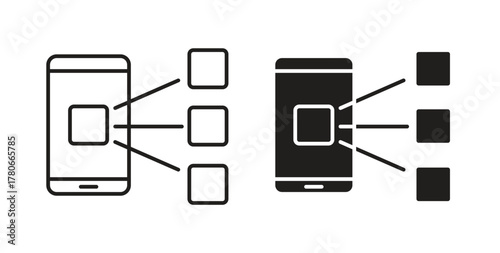 Content curation icon. Symbol, logo illustration. graphic icon set