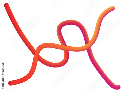 Gradient flowing stroke vector colorful abstract shape