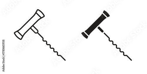 Corkscrew icon. Symbol, logo illustration. graphic icon set